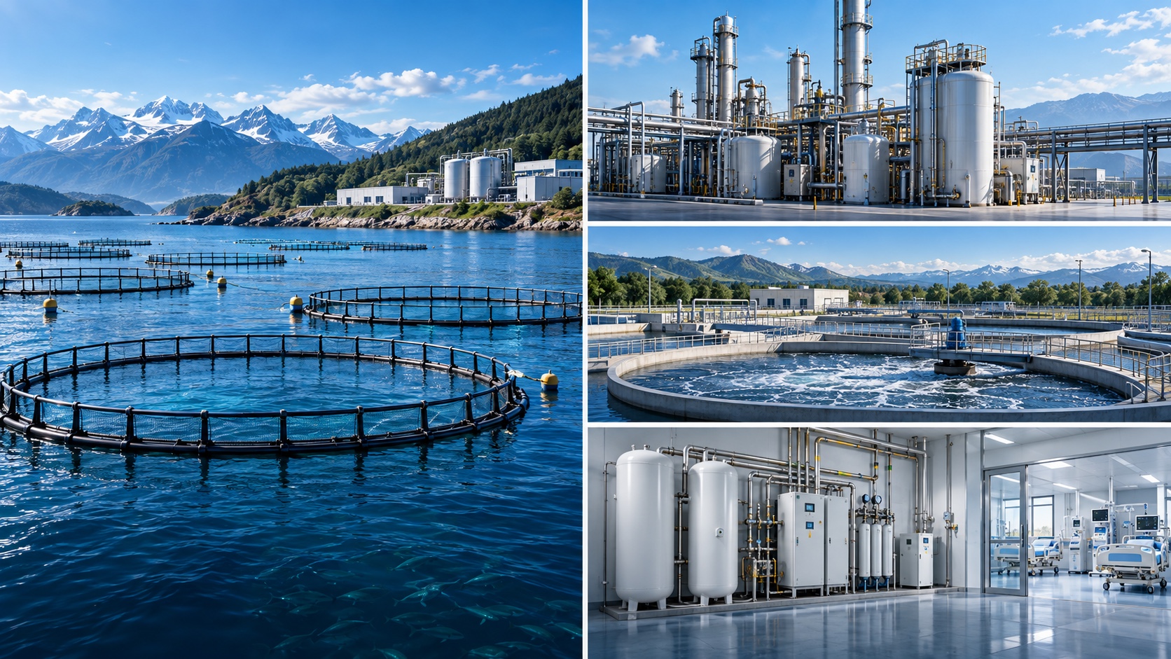 Aplicaciones del generador de oxígeno PSA SOTERMIC en acuicultura, industria, tratamiento de agua y salud